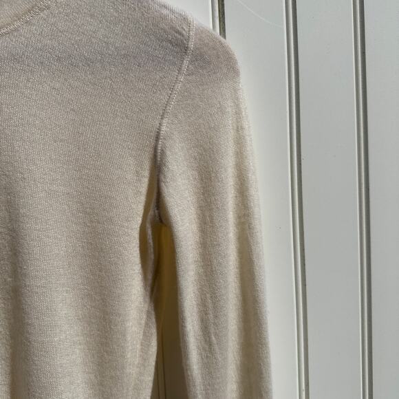 Loro Piana Fine Cashmere Long Sleeve Crewneck Tee Shirt Sweater Size 40 IT Cream - Picture 16 of 16